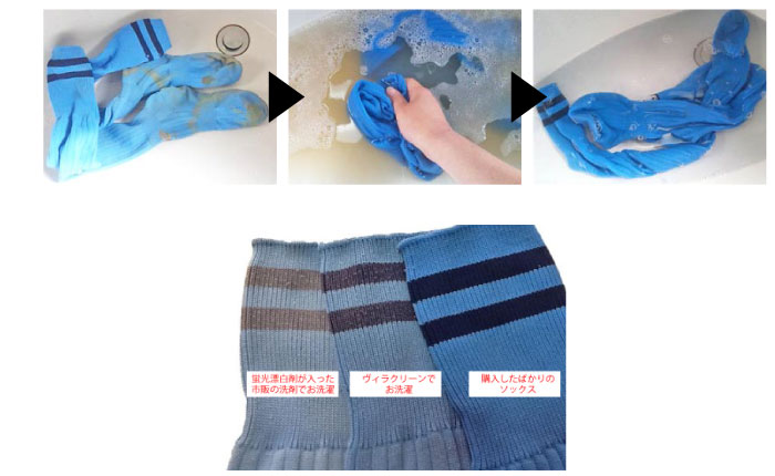 天然ミネラル配合　洗濯用洗剤　泥汚れもすっきり　汚れを落として色落とさず